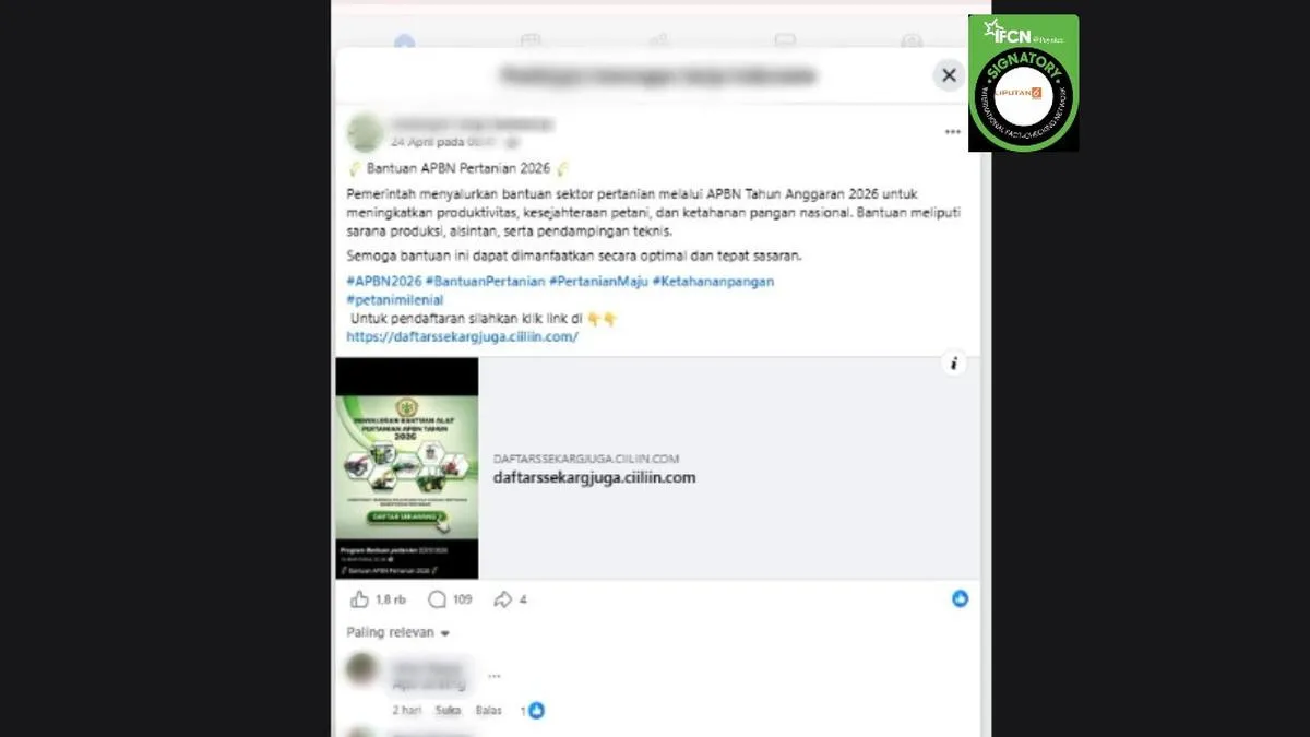 Kementan Tegaskan Link Pendaftaran Bantuan Alsintan 2026 Tidak Benar, Petani Diminta Waspada Penipuan