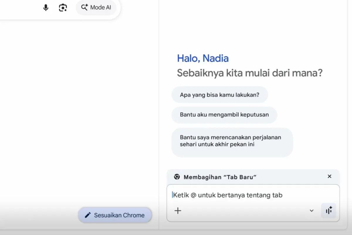 Google perluas dukungan asisten AI Gemini di Chrome untuk pengguna Indonesia
