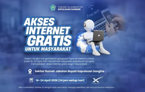 Pemkab Kepulauan Sangihe Sediakan Internet Gratis Berbasis Starlink Antisipasi Gangguan Jaringan