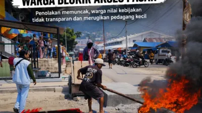 Pembangunan Portal di Pasar Simpong Diprotes Warga, Dinilai Sepihak dan Minim Transparansi