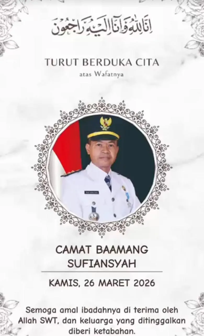 Camat Baamang Sufiansyah Meninggal Dunia, Warga Berduka