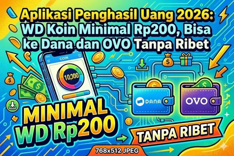 Aplikasi Penghasil Uang 2026 Viral dengan Dua Metode Penarikan, Koin Minimal Rp200