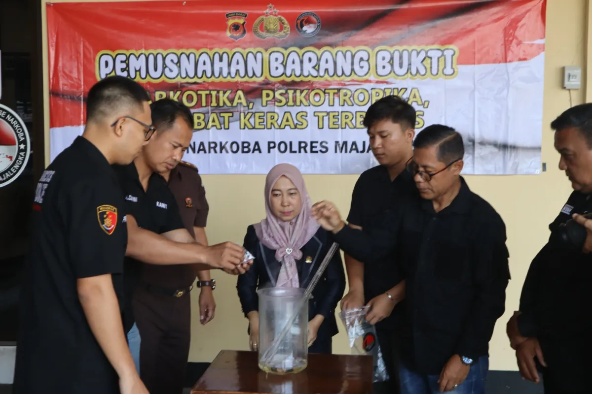 Polres Majalengka Musnahkan Barang Bukti Sabu, Disaksikan Kejaksaan dan Pengadilan