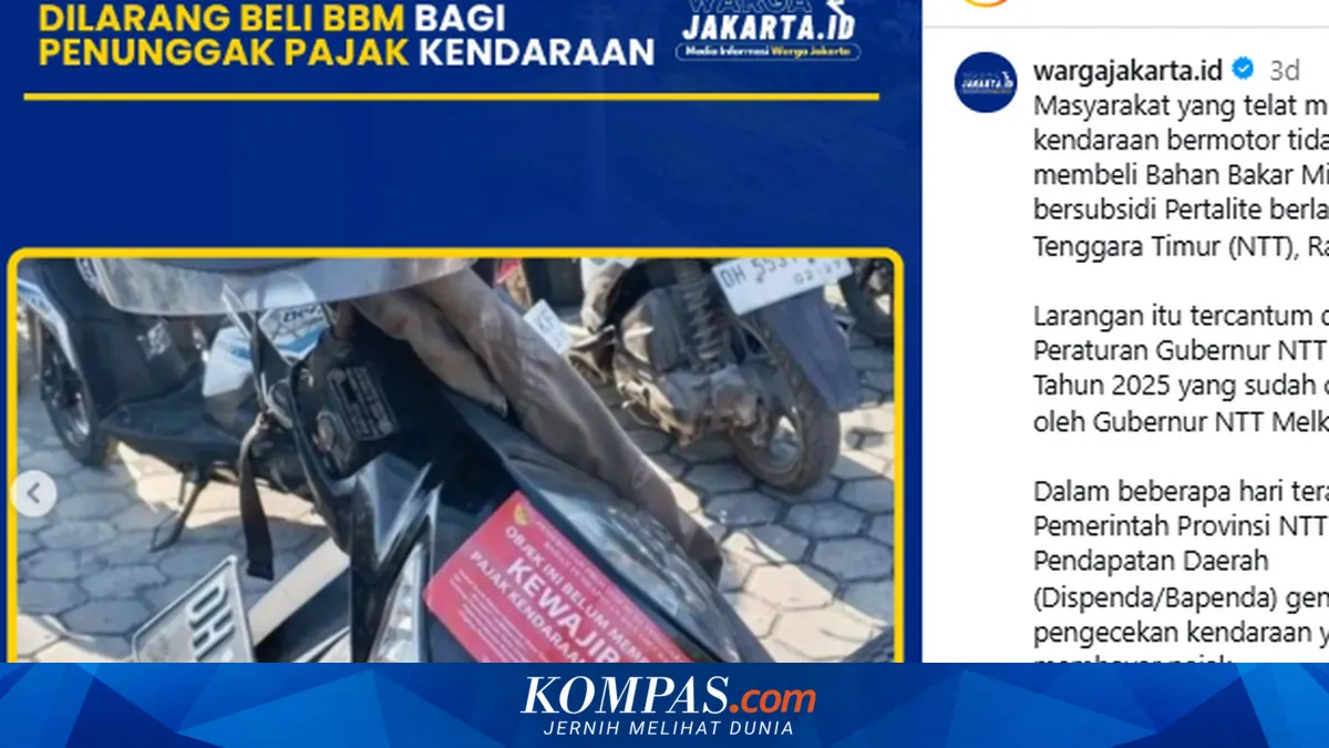 Viral Stiker Penunggak Pajak Tak Bisa Beli Pertalite, Ini Penjelasan dan Aturan di NTT