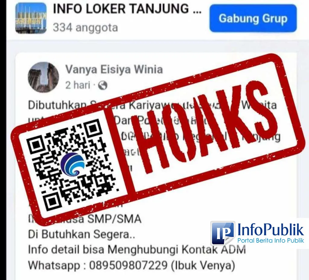 Cek Fakta: Klaim Rekrutmen Karyawan PT Pelindo Regional I Tanjung Balai Karimun di Facebook Disebut Hoaks