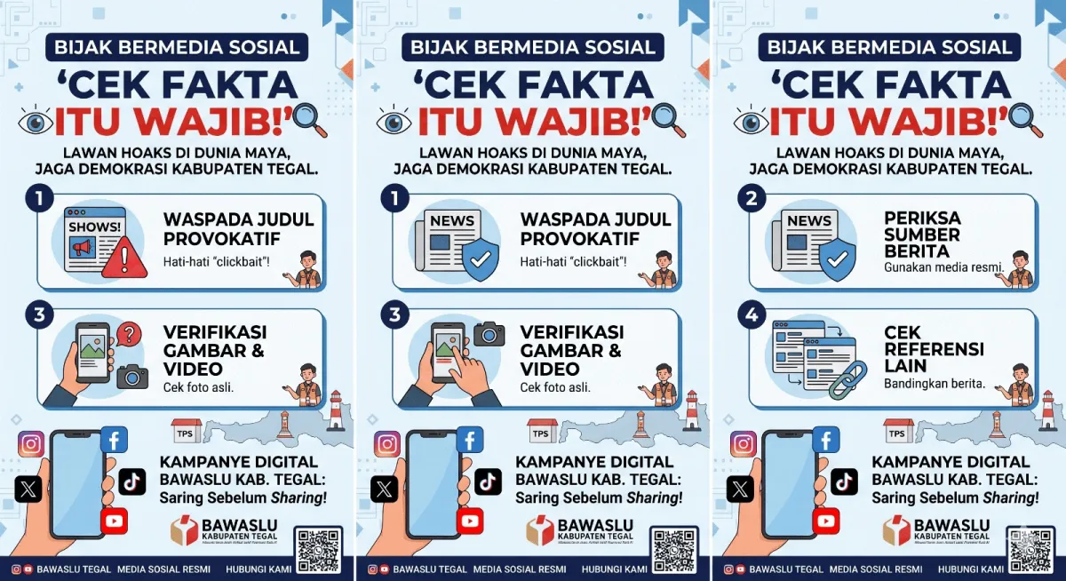 Bawaslu Kabupaten Tegal Luncurkan Kampanye Literasi Digital: “Cek Fakta Itu Wajib!”