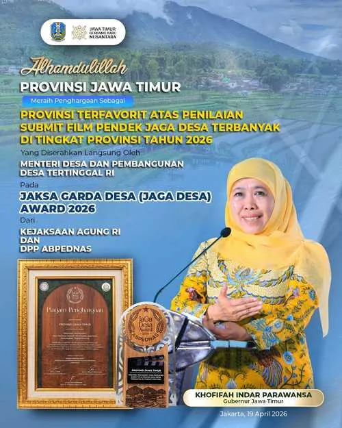 Pemprov Jatim Raih Predikat Provinsi Terfavorit di Jaga Desa Award Abpednas 2026