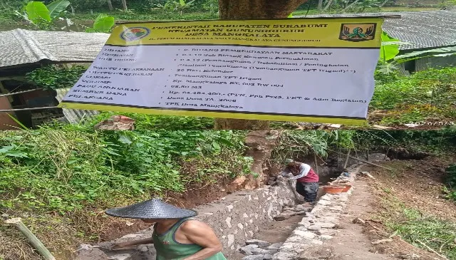 Pemdes Mangkalaya Bangun TPT Irigasi di Kampung Mangkalaya, Manfaatkan Dana Desa 2026