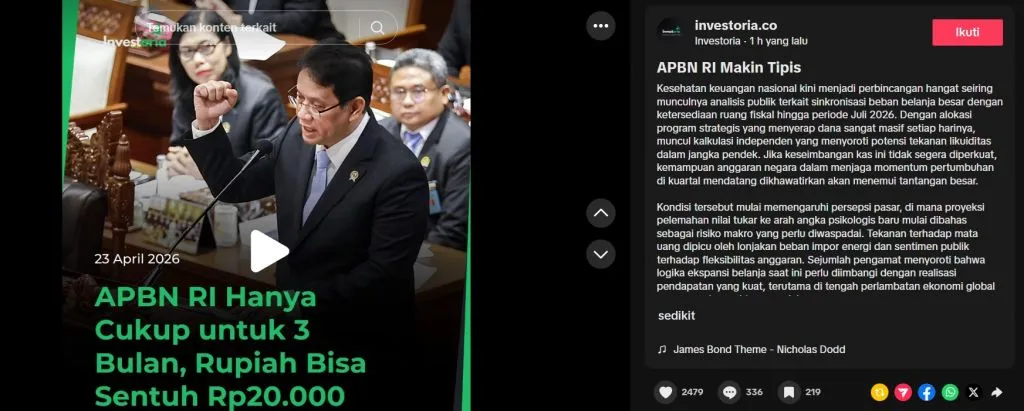 Kemenkeu Bantah Klaim APBN RI Hanya Cukup Tiga Bulan, Disebut Hoaks