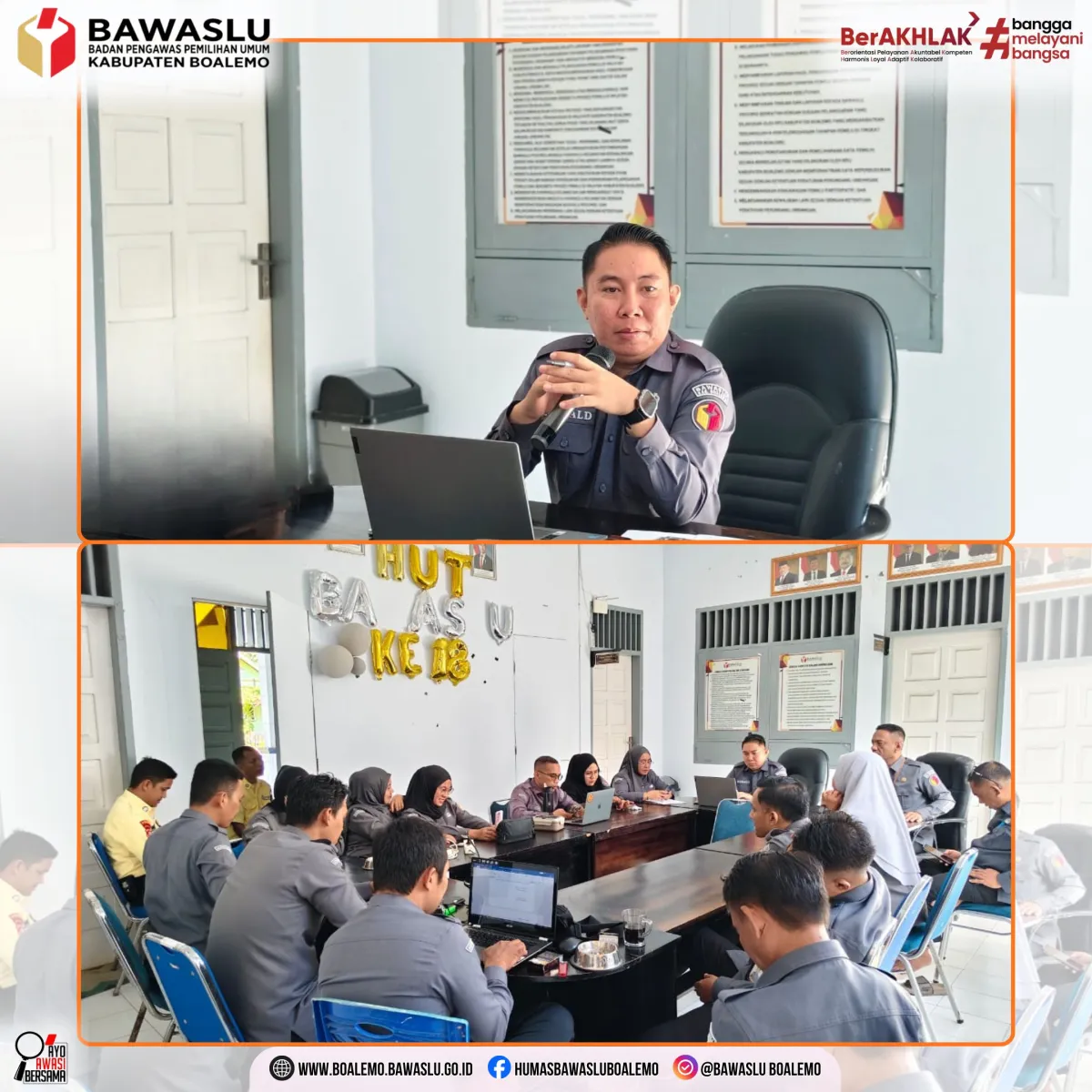 Ketua Bawaslu Boalemo Pimpin Rapat Rutin, Tekankan Tertib Administrasi dan Kedisiplinan