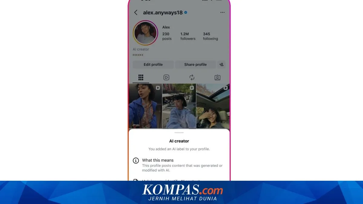 Instagram Uji Coba Label “AI Creator” untuk Akun yang Rutin Unggah Konten Buatan AI