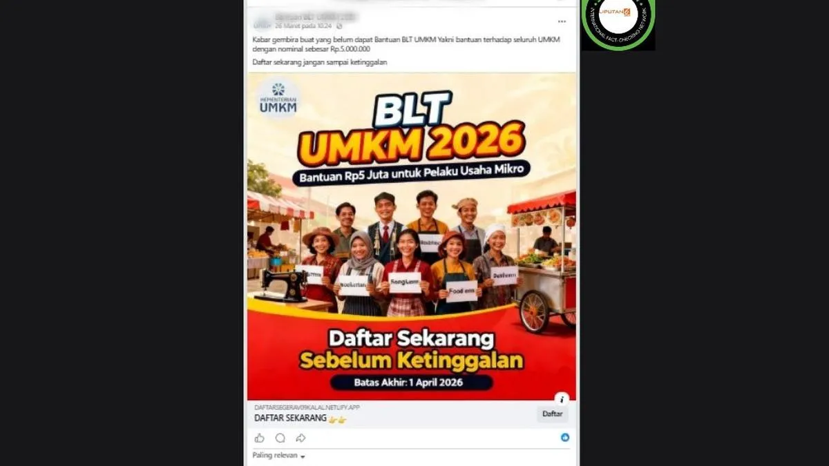 Hoaks BLT UMKM Marak di Media Sosial, Waspadai Tautan Pendaftaran Palsu