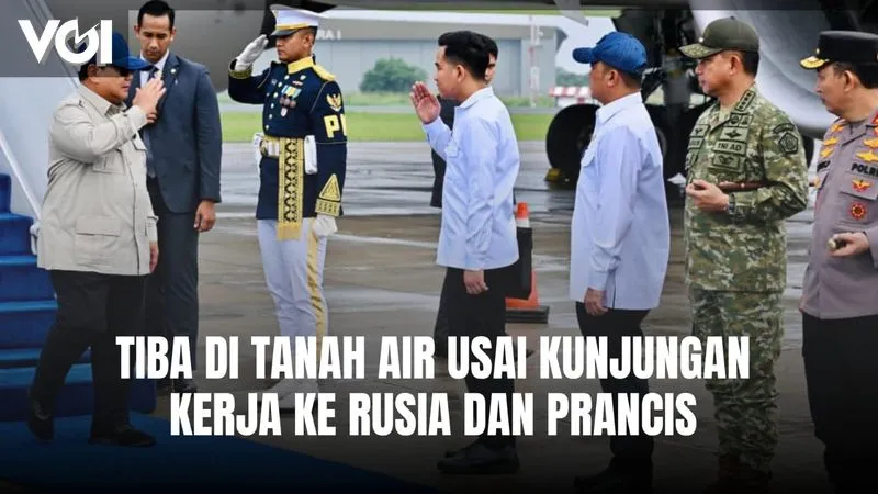 Prabowo Kembali ke Indonesia Usai Kunjungan Kerja ke Rusia dan Prancis
