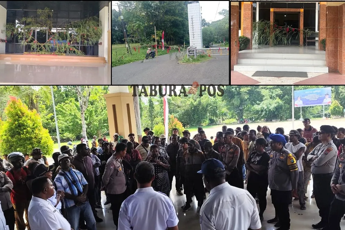 Masyarakat Ring I Migas Palang Kantor Bupati Sorong, Tuntut Transparansi DBH