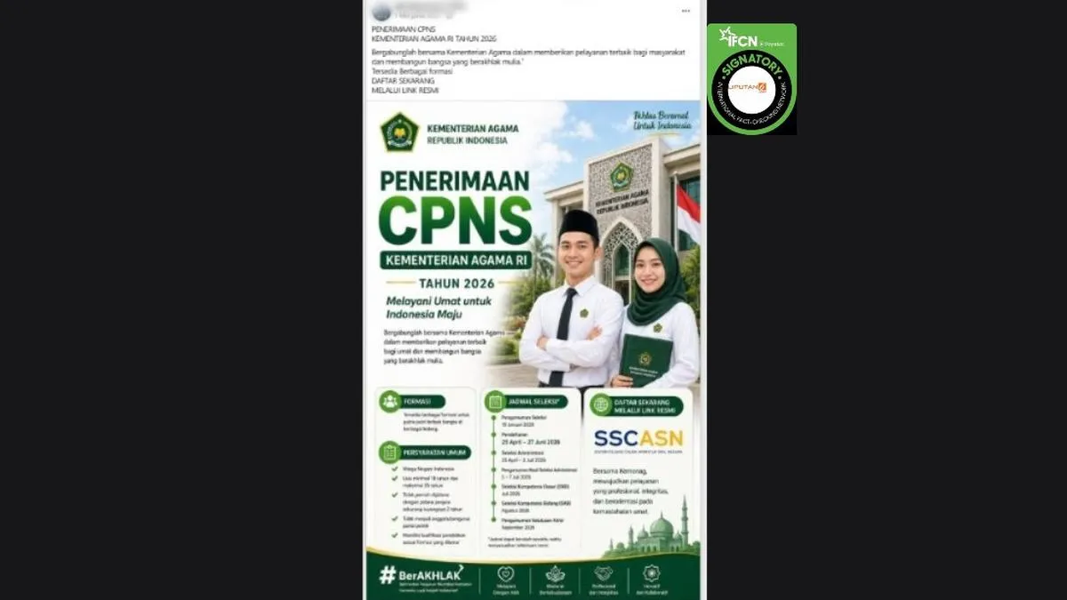 Hoaks Pendaftaran CPNS 2026 Beredar, BKN dan Kemenag Minta Masyarakat Cek Kanal Resmi
