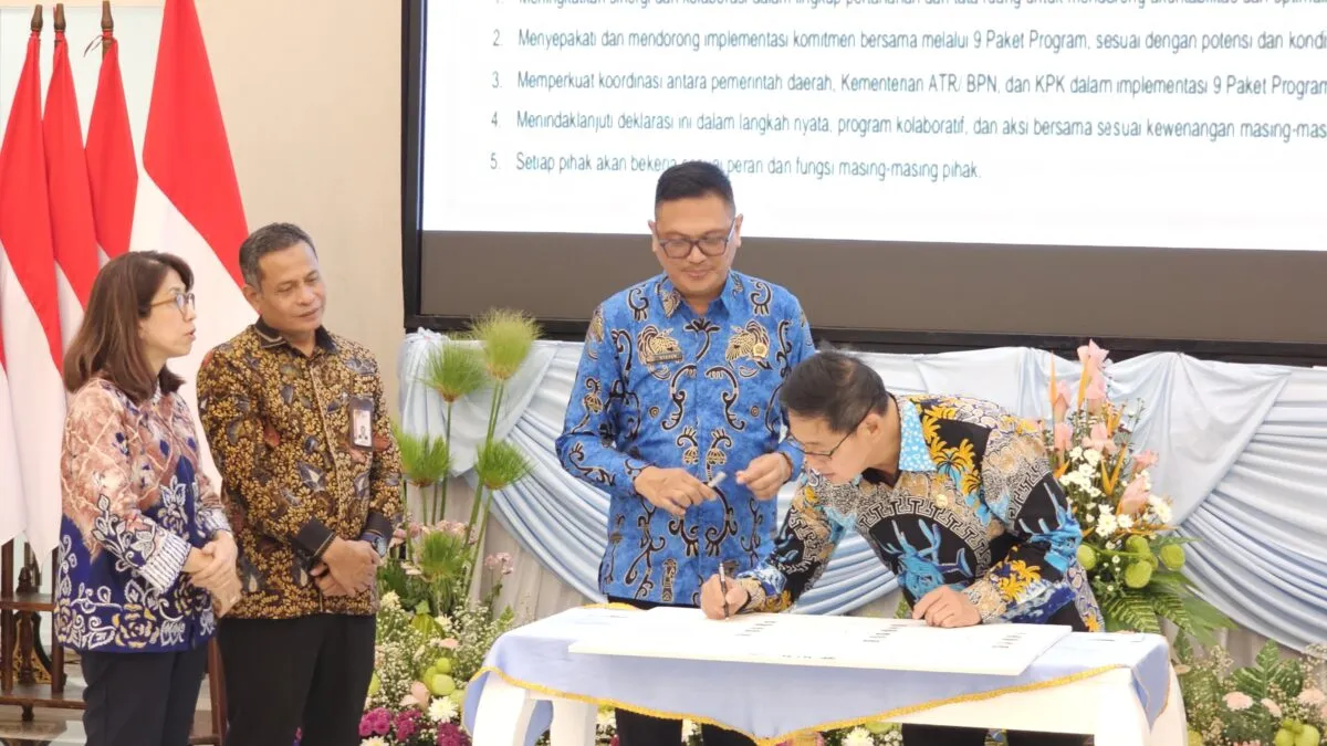 Wali Kota Bitung Teken Komitmen Penguatan Tata Kelola Pertanahan dalam Rakor KPK di Sulut