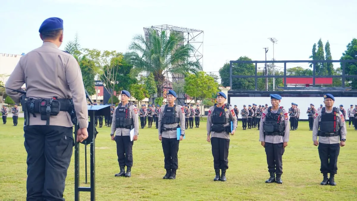 Dansat Brimob Polda Kaltim Pimpin Apel Satuan untuk Cek Kesiapan Operasional