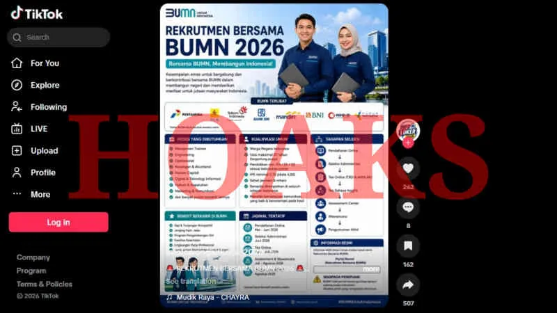 Cek Fakta: Tautan Rekrutmen Bersama BUMN 2026 yang Beredar Dipastikan Bukan Link Resmi