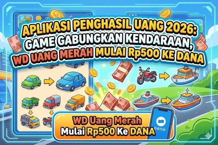 Aplikasi Penghasil Uang 2026 Hadirkan Game Gabungkan Kendaraan, Penarikan Mulai Rp500 ke Dana