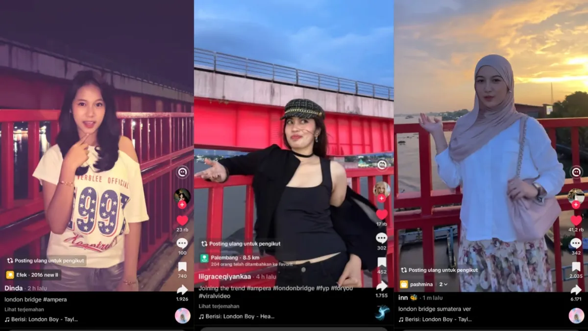 Tren “London Bridge Palembang” Viral, Jembatan Ampera Ramai Dijadikan Spot Konten Malam Hari
