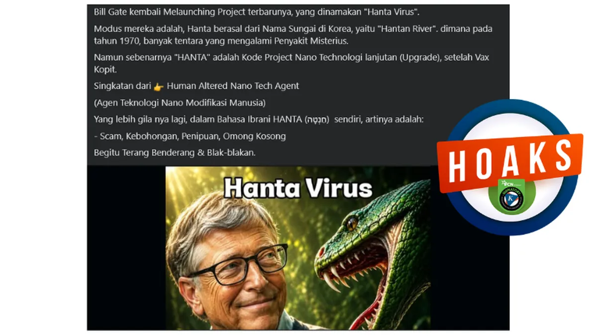 Hoaks di Media Sosial Klaim Bill Gates Jadikan Hantavirus Proyek Modifikasi Manusia