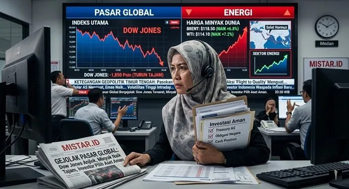 Pasar Global Bergejolak: Wall Street Tertekan, Harga Minyak Melonjak, Investor Beralih ke Aset Aman