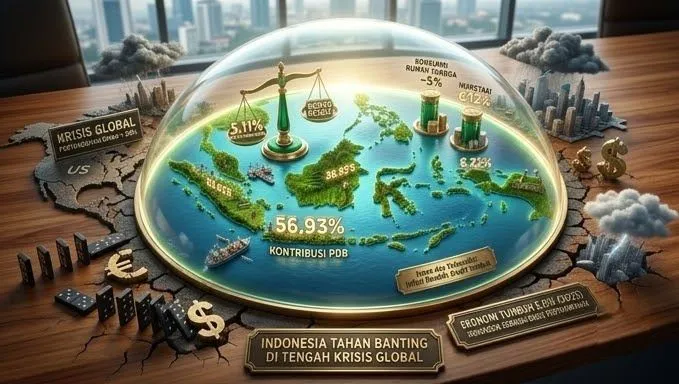 Ekonomi Indonesia Tumbuh 5,11% pada 2025, Tetap Stabil di Tengah Perlambatan Global