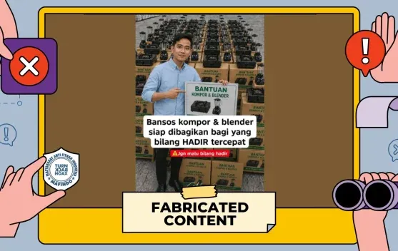 Klaim Gibran Bagikan Bansos Kompor dan Blender Lewat Akun Atas Nama Prabowo Disebut Hoaks