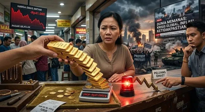 Harga Emas Antam Turun Rp41.000 per Gram di Tengah Gejolak Global, Apa Artinya bagi Investor?
