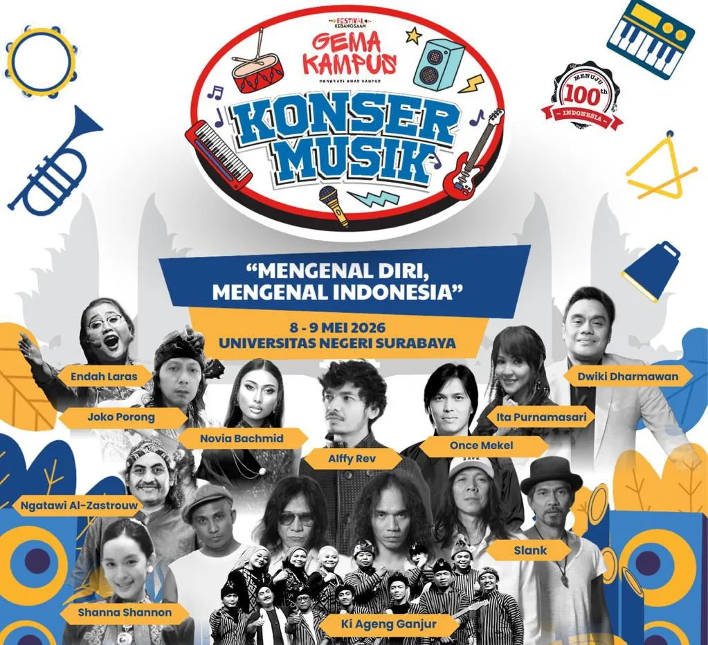 Once Mekel dan Slank Sambangi Mahasiswa UNESA lewat Festival Kebangsaan GEMA KAMPUS
