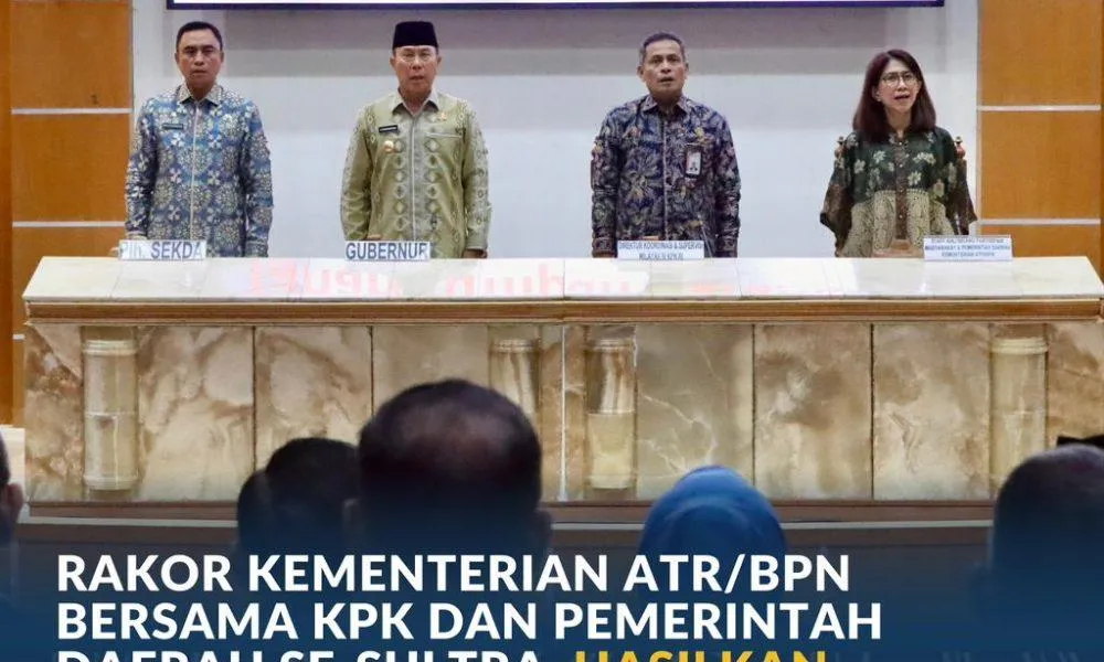 ATR/BPN, KPK, dan Pemda se-Sultra Sepakati Komitmen Pencegahan Korupsi di Sektor Pertanahan