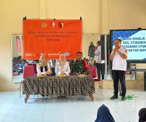 TMMD Ke-129 Kodim 0813 Bojonegoro Gelar Edukasi Gizi dan Kesehatan Remaja di SMP 1 Atap Kesongo