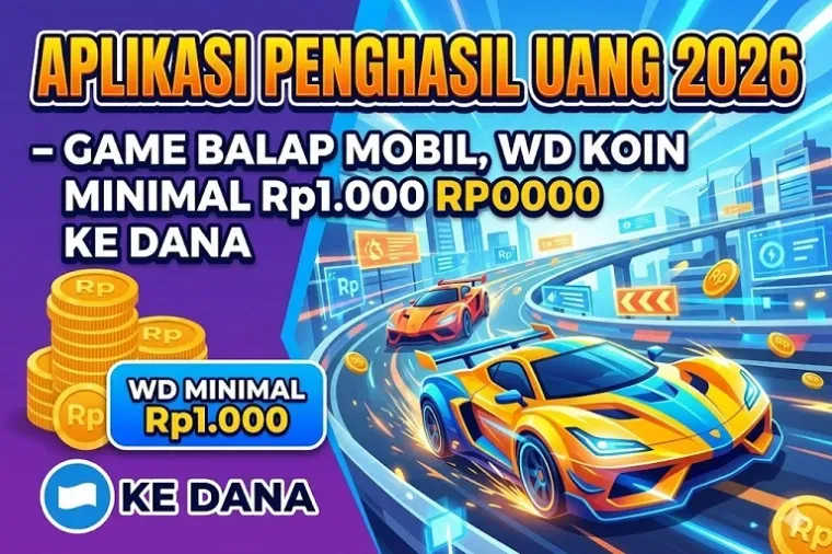 Aplikasi Gim Balap Mobil Klaim Bisa Hasilkan Uang, Penarikan Koin Minimal Rp1.000 ke Dompet Digital