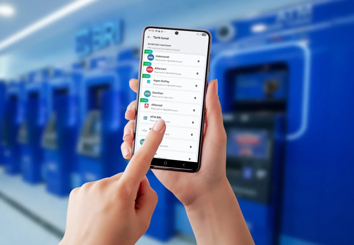 BRI Hadirkan Fitur Tarik Tunai Saldo GoPay di ATM dan CRM Tanpa Kartu
