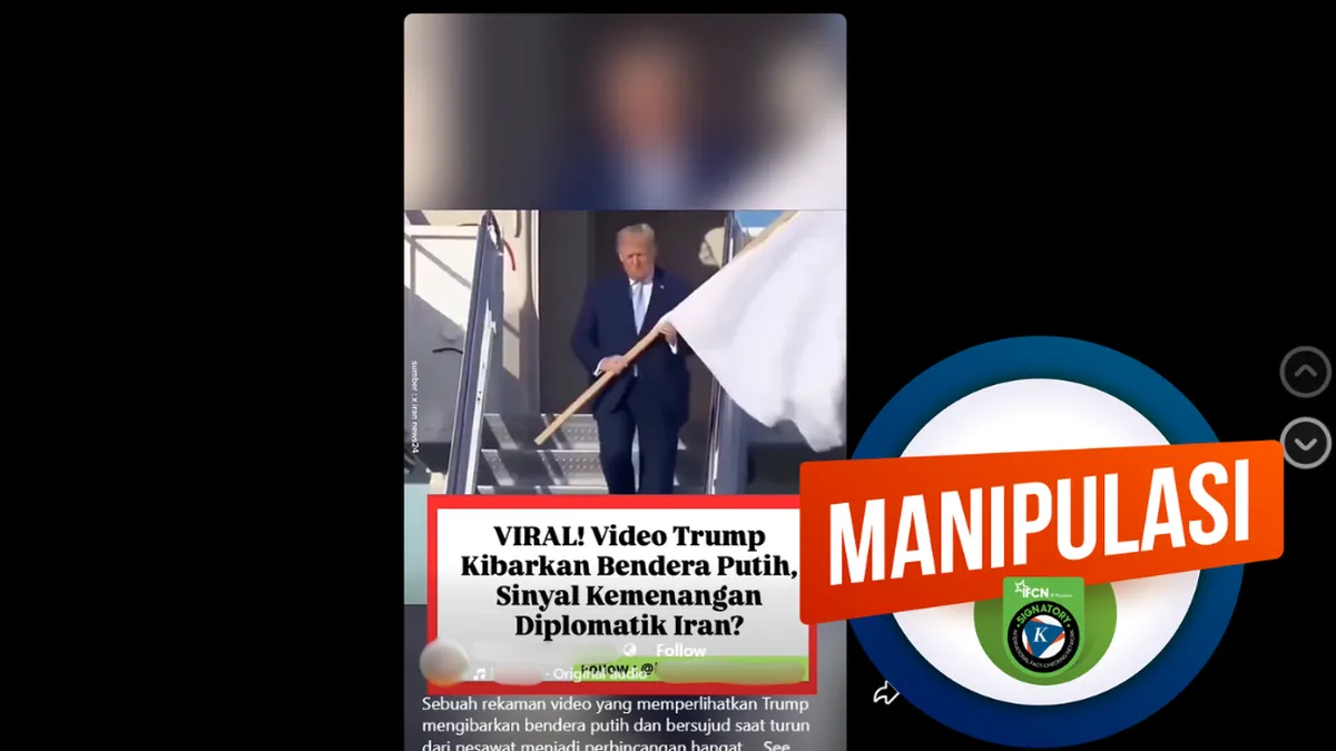 Video Donald Trump Kibarkan Bendera Putih Disebut Hoaks, Terindikasi Hasil Manipulasi AI