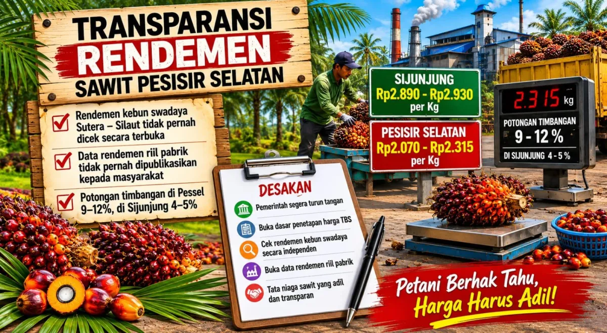 DPRD Pesisir Selatan Minta Transparansi Rendemen dan Dasar Harga TBS Sawit Petani Swadaya