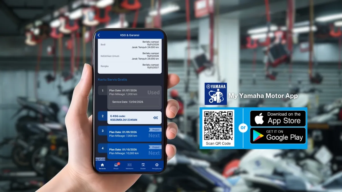 Yamaha Hadirkan Kupon Servis Gratis Digital E-KSG di Aplikasi My Yamaha Motor