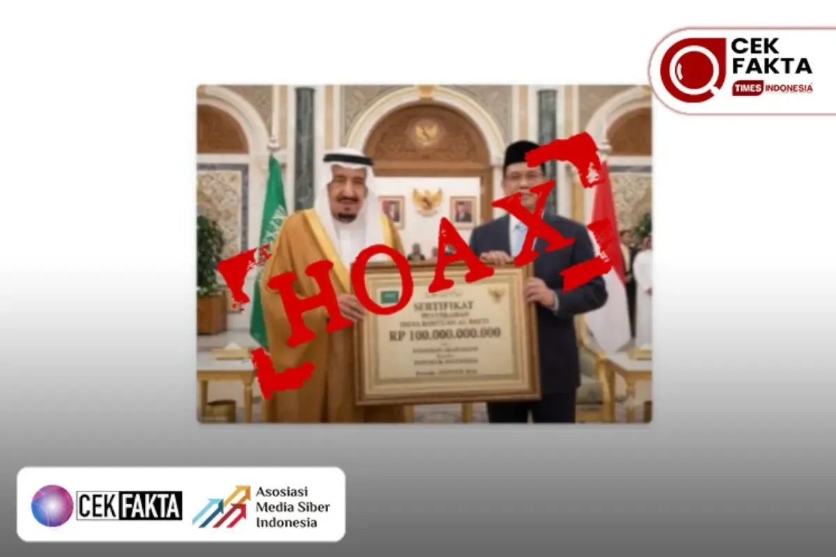 Cek Fakta: Klaim Raja Salman Serahkan Bantuan Rp10 Miliar kepada Menkeu Purbaya Yudhi Sadewa Tidak Terbukti