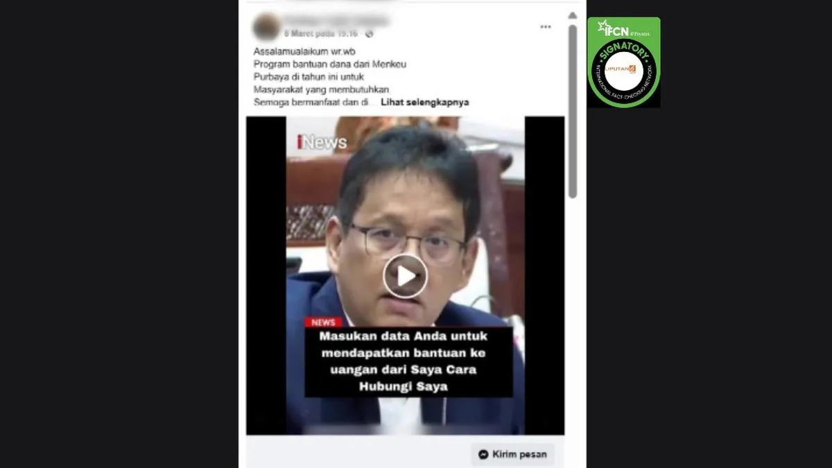 Kemenkeu Tegaskan Video Menkeu Purbaya soal Bantuan Modal Usaha adalah Hoaks Deepfake