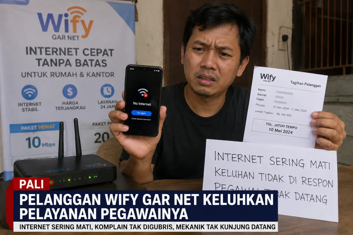 Pelanggan Wify Gar Net di PALI Keluhkan Internet Sering Mati dan Aduan Tak Ditanggapi