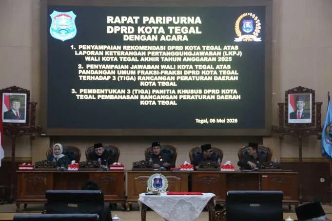 DPRD Kota Tegal Gelar Paripurna Bahas Rekomendasi LKPJ 2025, Tiga Raperda, dan Pembentukan Pansus
