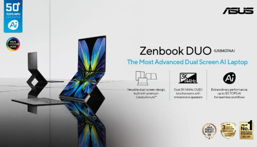 ASUS Perkenalkan Jajaran Copilot+ PC 2026 di Indonesia, Termasuk Zenbook DUO Layar Ganda dan AI Lokal