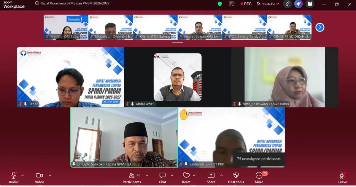 Ombudsman Babel Perkuat Pengawasan SPMB dan PMBM 2026/2027 untuk Cegah Pungli dan Gratifikasi