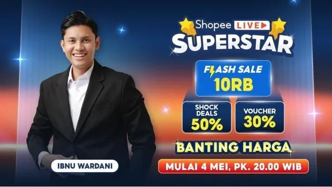 Shopee 5.5 Mega Elektronik Sale Hadirkan Shopee Live Superstar, Ibnu Wardani Buka Sesi Perdana