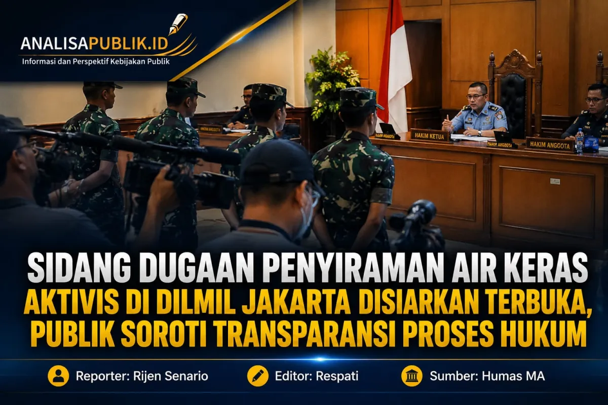 Sidang Kasus Dugaan Penyiraman Air Keras terhadap Aktivis Andrie Yunus di Dilmil Jakarta Disiarkan Terbuka