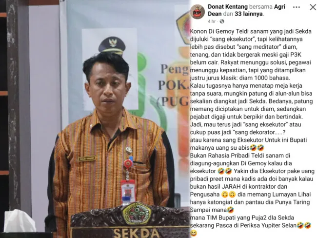 Sindiran di Media Sosial Soroti Kinerja Sekda Kupang Terkait Pencairan Gaji P3K