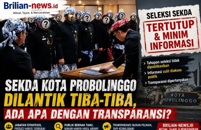 Budiono Wirawan Dilantik Jadi Sekda Kota Probolinggo, Minimnya Informasi Proses Seleksi Picu Pertanyaan Publik