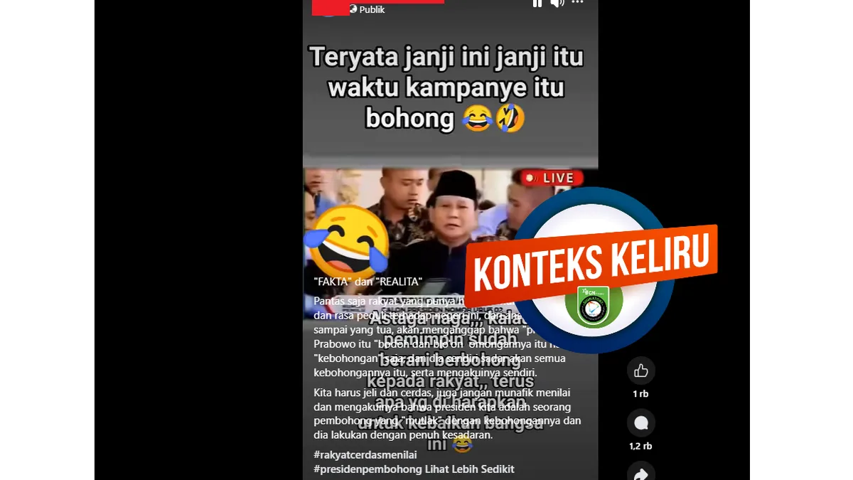 Video Lama Prabowo Dipotong, Muncul Narasi Keliru soal Pengakuan Bohongi Rakyat