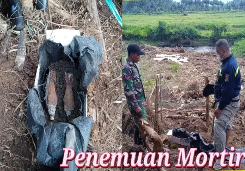 Dua Mortir Diduga Peninggalan Permesta Ditemukan di Perkebunan Desa Sion, Lokasi Dipasangi Garis Polisi