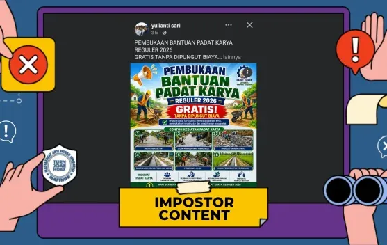 Tautan Pendaftaran Bantuan Padat Karya Reguler 2026 di Facebook Dipastikan Hoaks